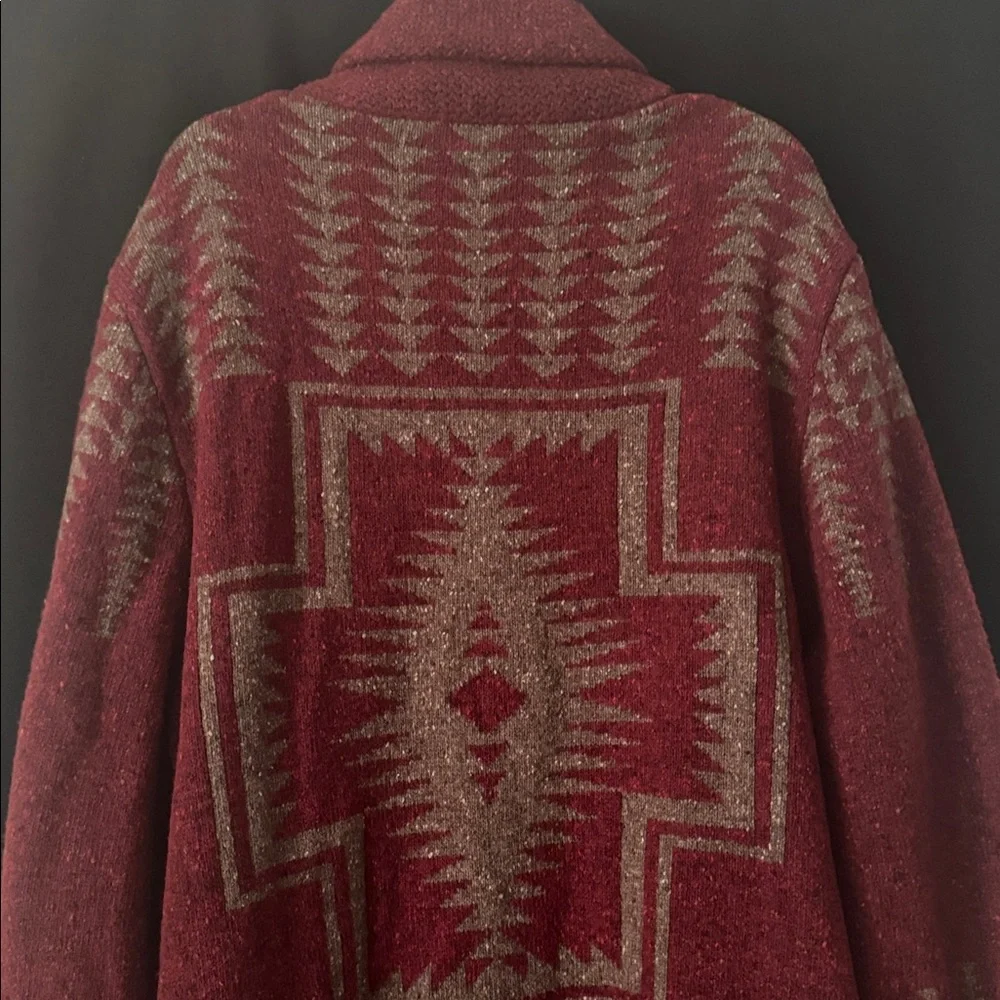 VTG PENDLETON Aztec Wool Shawl Neck Cardigan - Picture 5 of 7